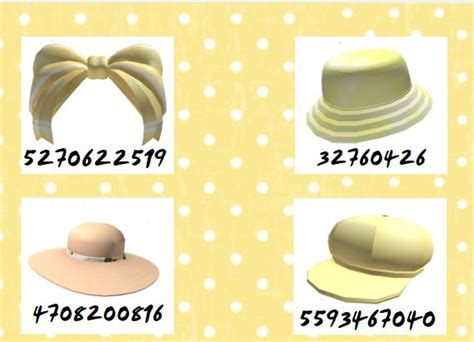 Yellow Hats Codes Yellow Accessories Cute Tshirt Designs Roblox Codes