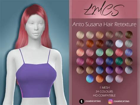 The Sims Resource Anto` Susana Hair Retextured By Lisaminicatsims