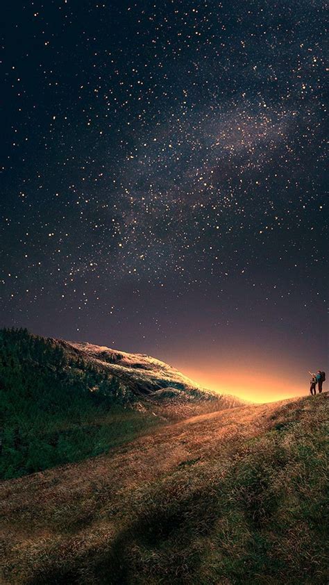 Starry Sky Phone Wallpaper Gece Gökyüzü Görüntüleri Manzara