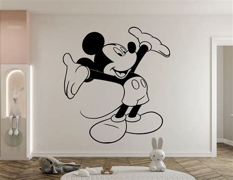 Mickey Mouse Wall Decal Cartoon Wall Decor For Kids Nursery Etsy