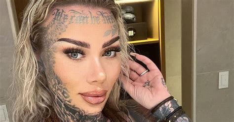 Britain S Most Tattooed Woman Flaunts Extreme Ink In Plunging Crop Top Daily Star