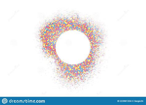 Colored Frame Halftone Texture On White Background Stock Vector