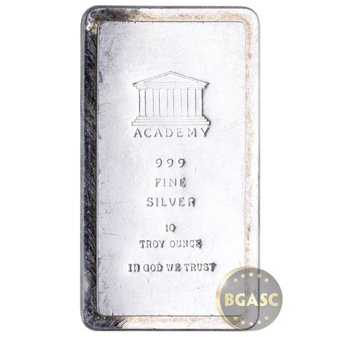 Buy 10 Oz Silver Bar Academy 999 Fine Stackable Bullion Ingot