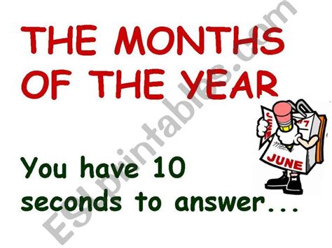 Esl English Powerpoints The Months Of The Year Game