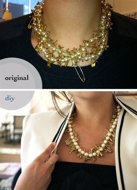 Pearl And Safety Pin Necklace Diy Creative Jewelry Pearls Diy Necklace