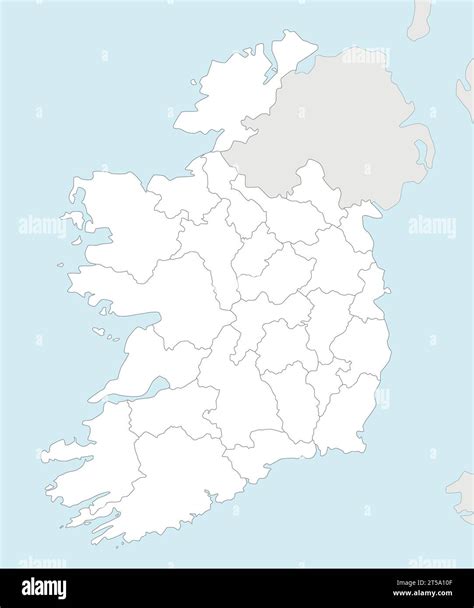 Vector Blank Map Of Ireland With Counties And Administrative Divisions