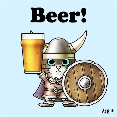 Happy cat drinks a coffee vector. Viking Beer Cat! Skål! #cat #cats #viking #vikings #beer # ...