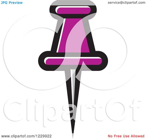 Clipart Of A Purple Push Pin Icon Royalty Free Vector Illustration By