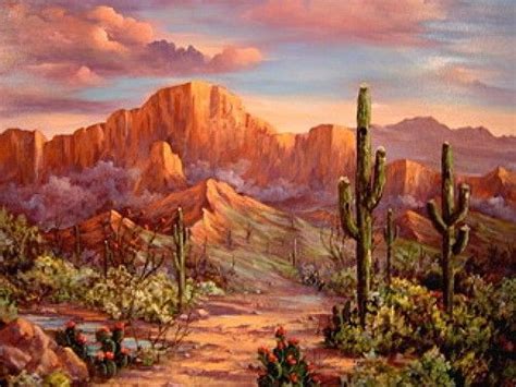 Desert Sunset Paintings Arizona Landscapes