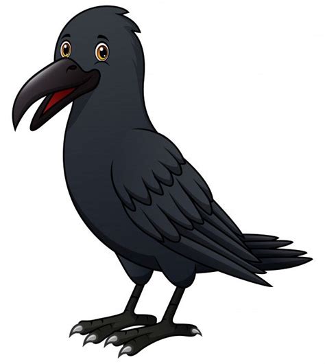 Cartoon Crow Isolated Crow Crow Flying Cartoons Vector