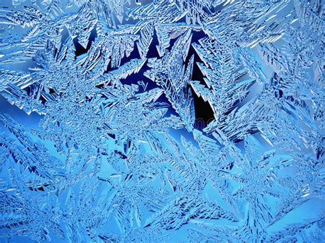 Abstract Christmas Wallpaper Ice Crystals On Frozen Window Glass