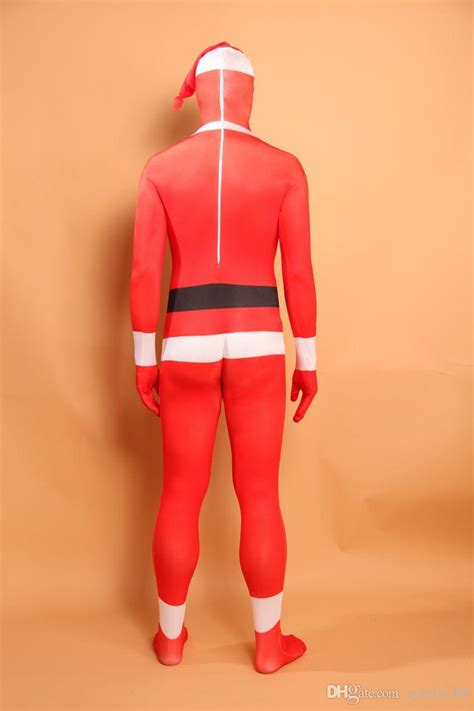 2020 Santa Claus Pattern Lycra Spandex Bodysuit Full Body