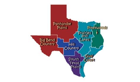 Physical Map Of Texas Regions