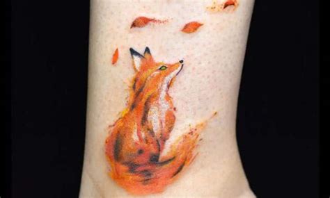 Tatuajes de zorros en acuarela, recopilación de diseños | Tatuantes