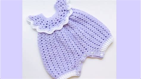 How To Crochet Newborn Baby Girl Romper With Snap Buttons 0 3 Months