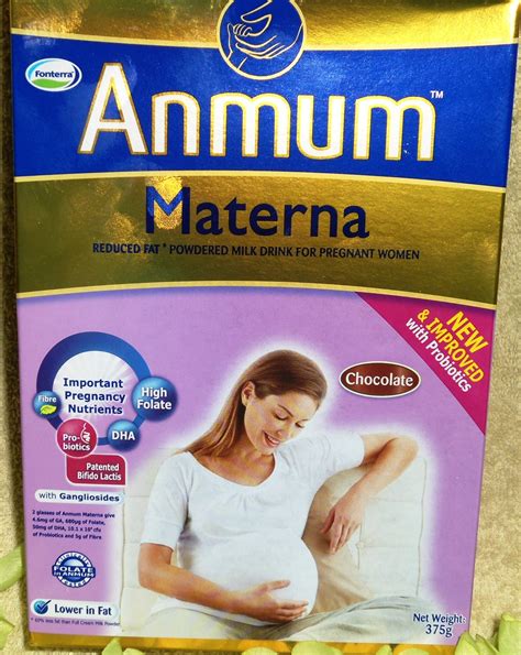 Now you're pregnant, you may be feeling overwhelmed with the big changes that pregnancy and having a baby will bring. Anmum Materna Chocolate Reduced Fat Powdered Milk Drink ...