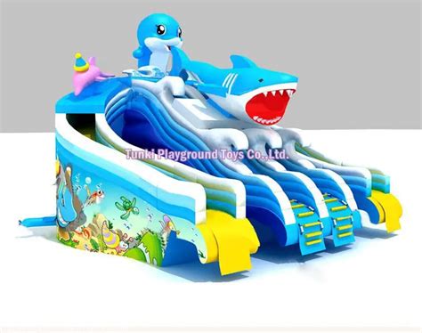 Crazy Blow Up Giant Shark Water Slide Bouncer Playground Cheap Pool Slides Commercial Pvc