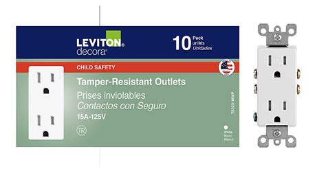 Leviton Decora Tamper Resistant Electrical Outlet Receptacle In White