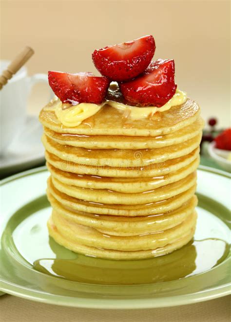 Strawberry Pancake Stack Stock Image Image Of Dessert 18032263
