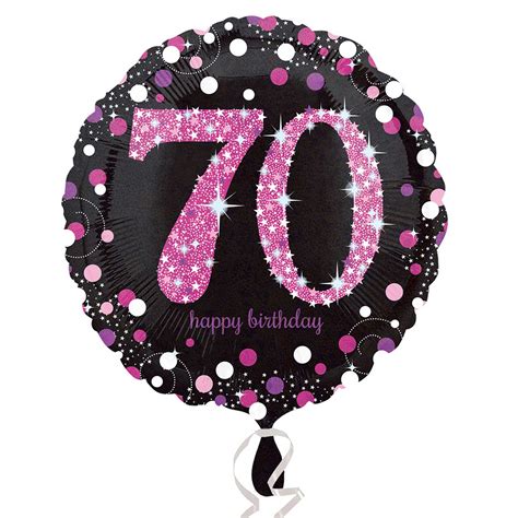 Pink Sparkling Celebration 70th Birthday Standard Foil Balloons S40 5