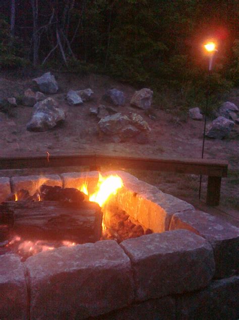 Stone Firepit Fire Pit Landscaping Garden Fire Pit Fire Pit Lighting