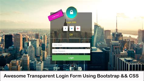 Bootstrap 4 Background Transparent Transparent Login Form With Html5