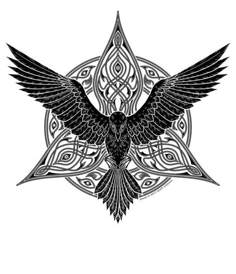 Image Result For Celtic Wolf Raven Women Tattoos Raven Tattoo Norse