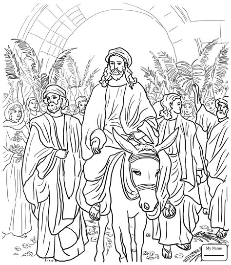 Jerusalem Coloring Palm Sunday Pages Jesus Printable Enters Entry Into