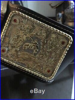 Cowgirl gold lettering belt buckle c11237 by crumrine. Top Rope Belts Jeweler Style Big Gold Crumrine Championship Belt WCW WWE WWF