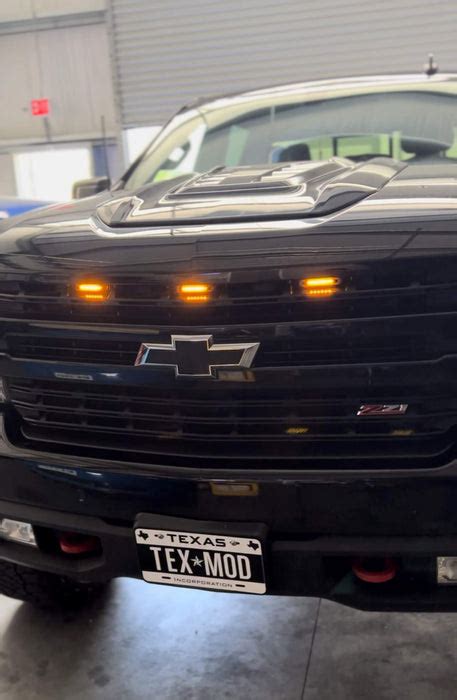 Chevy Silverado Amber Lens Amber Led Center Grille Lights Wbracket