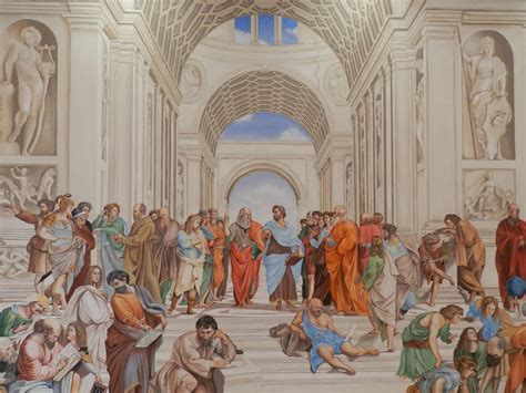 Realizzata nella stanza della segnatura è un omaggio raffaello rappresenta i personaggi dentro un edificio somigliante alle terme romane. RENATO ABBAMONTE Pittore & Creativo