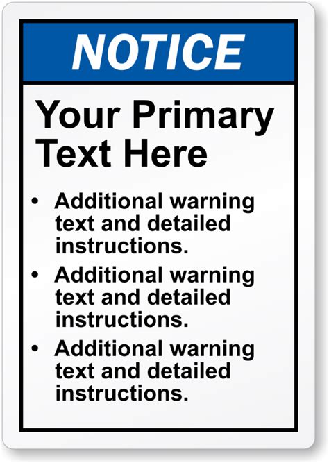 Electrical panel legend template : Customizable ANSI Notice Label - Add Your Own Text, SKU: LB-3455-N