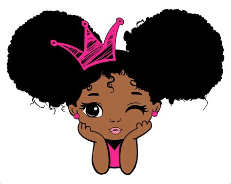 Peekaboo Girl With Puff Afro Ponytails Svg Cute 956908