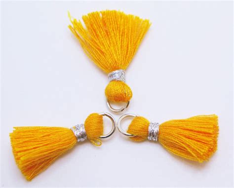 Orange Tassels Small Cotton Jewelry Tassels With Silver Etsy In 2020 Cotton Jewelry Tassel