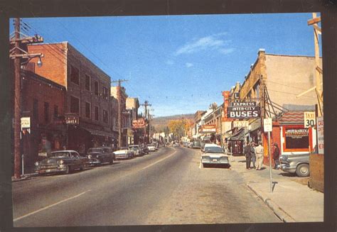 Liberty New York Downtown Street Scene Old Cars Stores Postcard Copy Ny