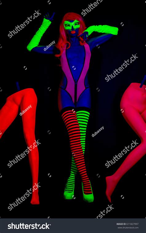 Glow Uv Neon Sexy Disco Female Stock Photo Shutterstock