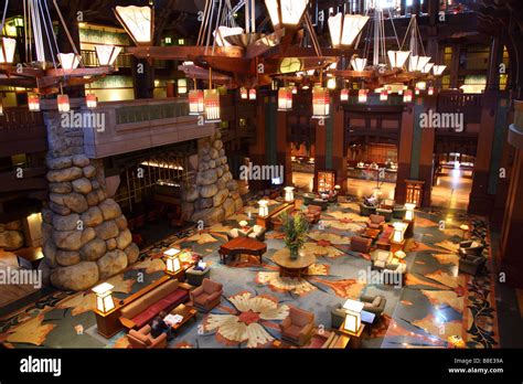 Lobby Interior At Grand Californian Resort Disneyland California Stock