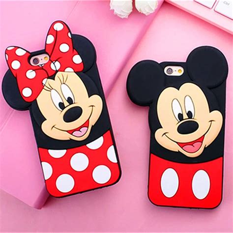 Cute Cartoon Mickey Minnie Mouse Soft Silicone Phone Case For Iphone X