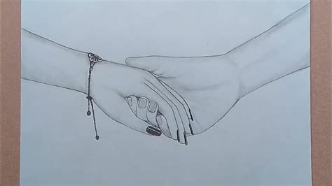 How To Draw Romantic Couple Holding Hands Pencil Sketch Mansura