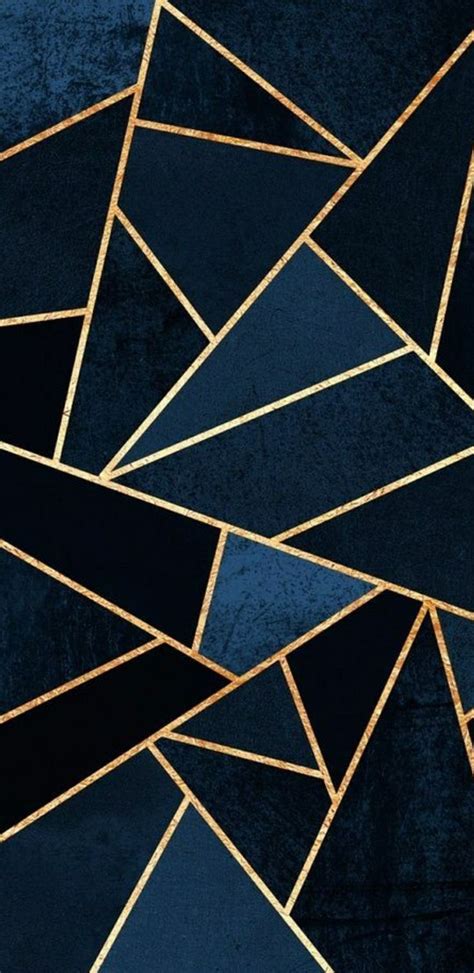 Navy Blue And Gold Geometric Pattern Geometric Wallpaper Geometric