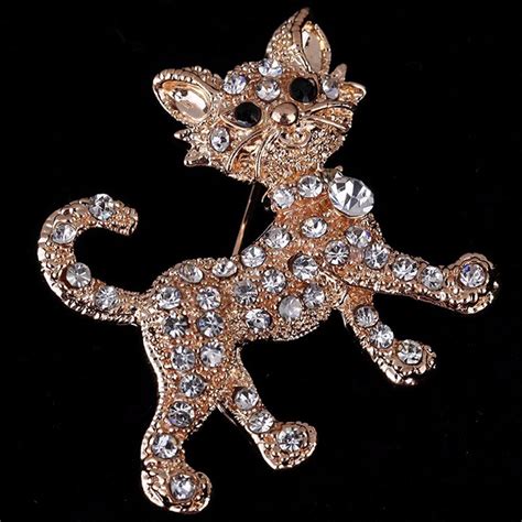 Preis 339 € bestellung möglich unter. Glänzende Gold voller Strass Tiger Katze *Brosche*
