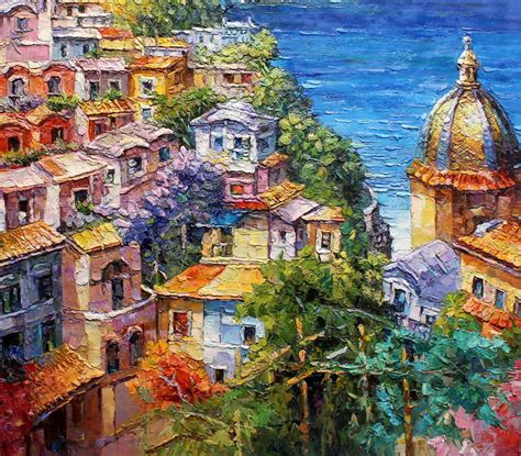 Amalfi Coast Positano Italy Seascape 120 Painting By Royo Liu Artmajeur