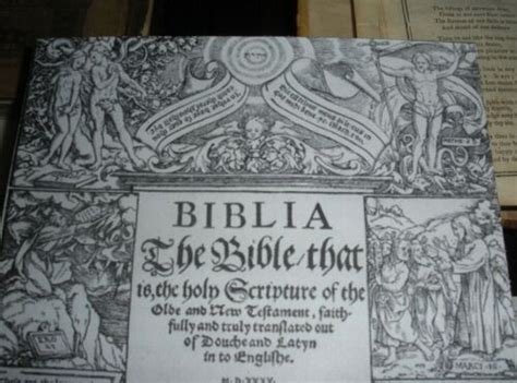 Very Rare 1535 Coverdale Bible Leaf Facsimile Jehovah Watchtower