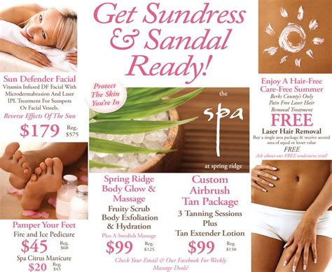 Specials At Spa Specials Summer Skin Care Tips Spa Advertising
