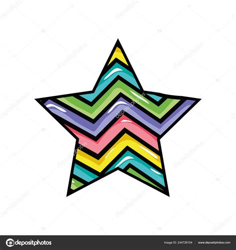 Star Bright Rainbow Star Design Vector Illustration Stock Illustration