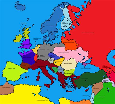 Alternate History Map Of Europe I Havent Thought Of All The Stuff For