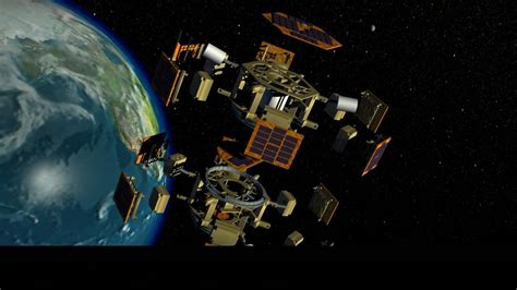 Orbiting In Space Animation Shows Expanded View Of Student Built