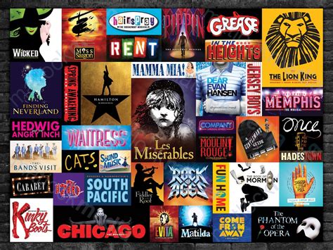 Broadway Musical Montage Poster Printable Instant Digital Etsy