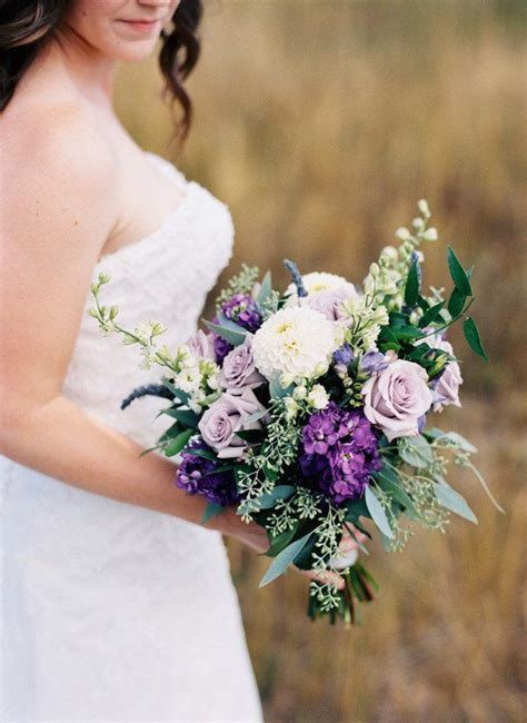 purple wedding bouquet idea rustic bouquet with greenery {plum sage flowers} purple
