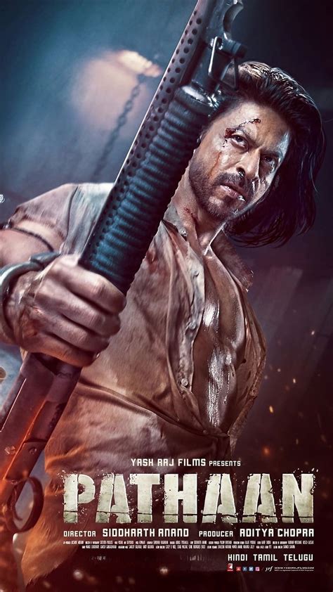 Pathan Movie Angry Look Movie Poster Actor Shahrukh Khan Hd Phone